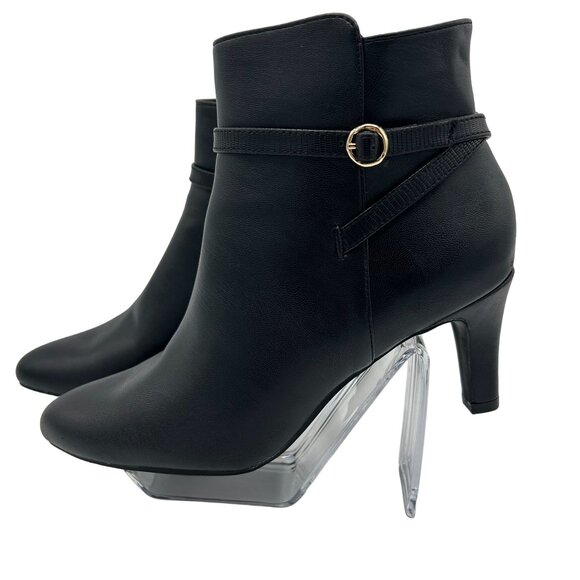 LifeStride Women's Black Ankle Boots 8M Side Zipper Pointed Toe - Picture 2 of 13